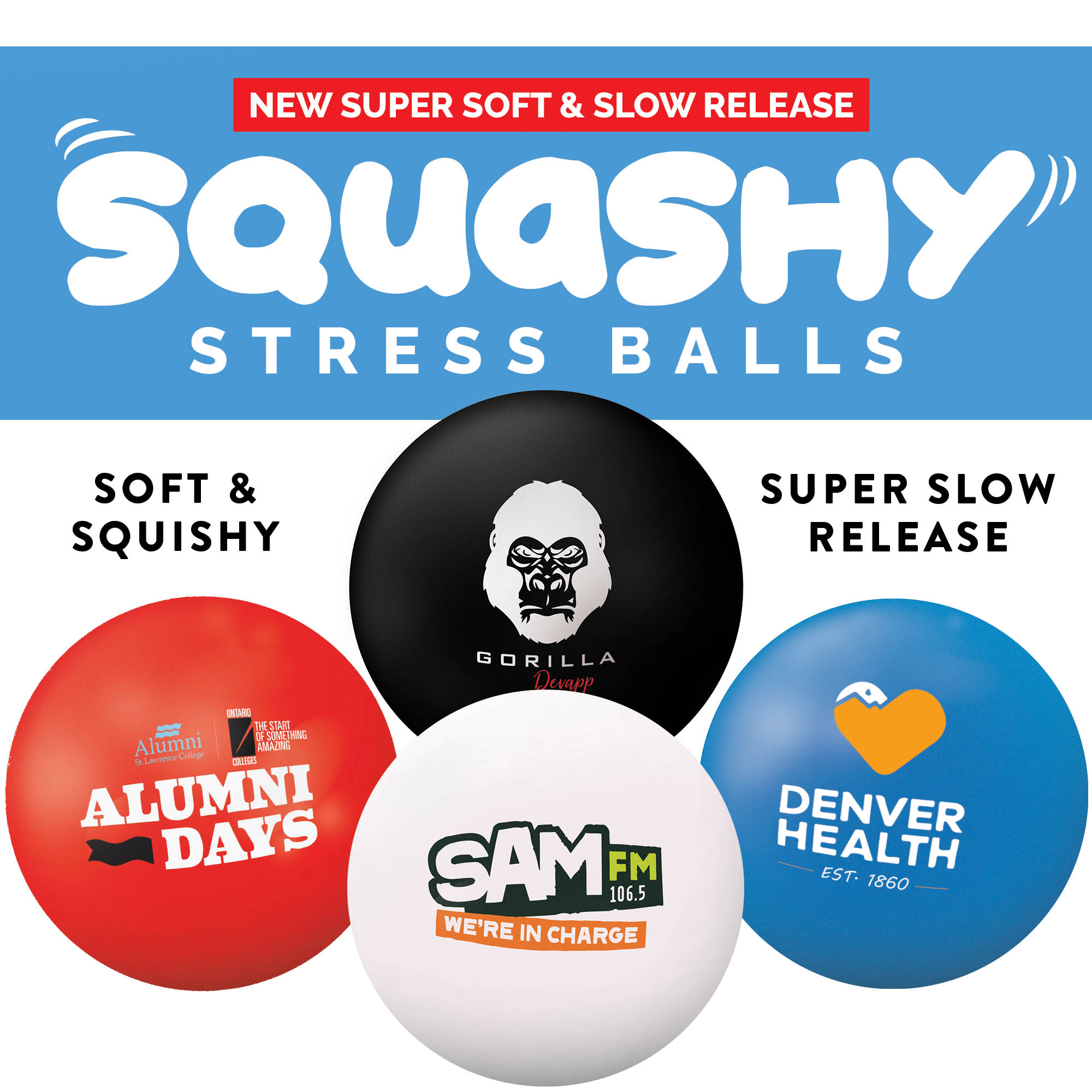 Premium Squashy 70mm balle anti-stress — vue 1
