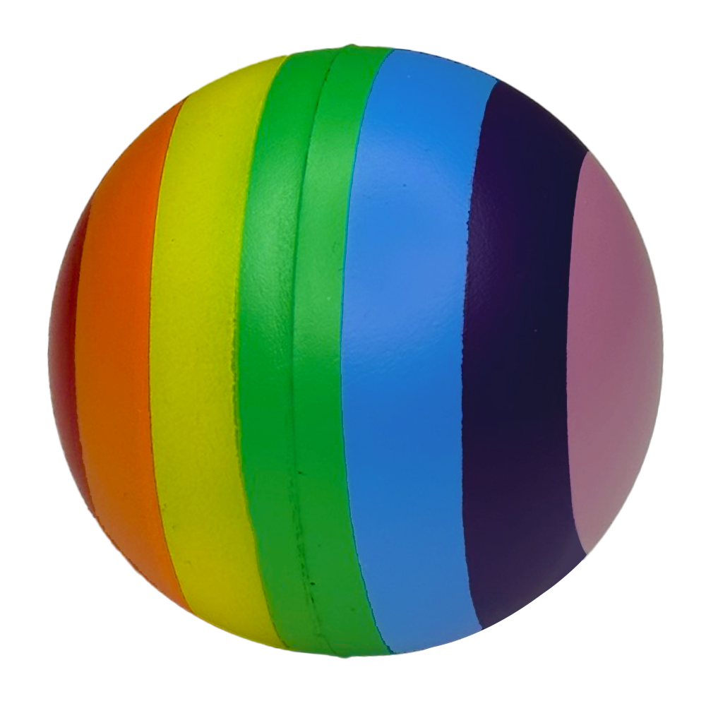 Balle anti-stress arc-en-ciel 70 mm — vue 1