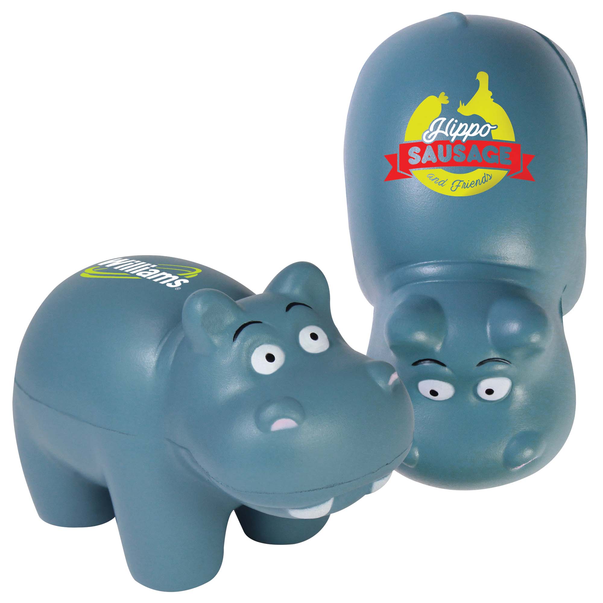 Hippopotame anti-stress 97 mm — vue 1